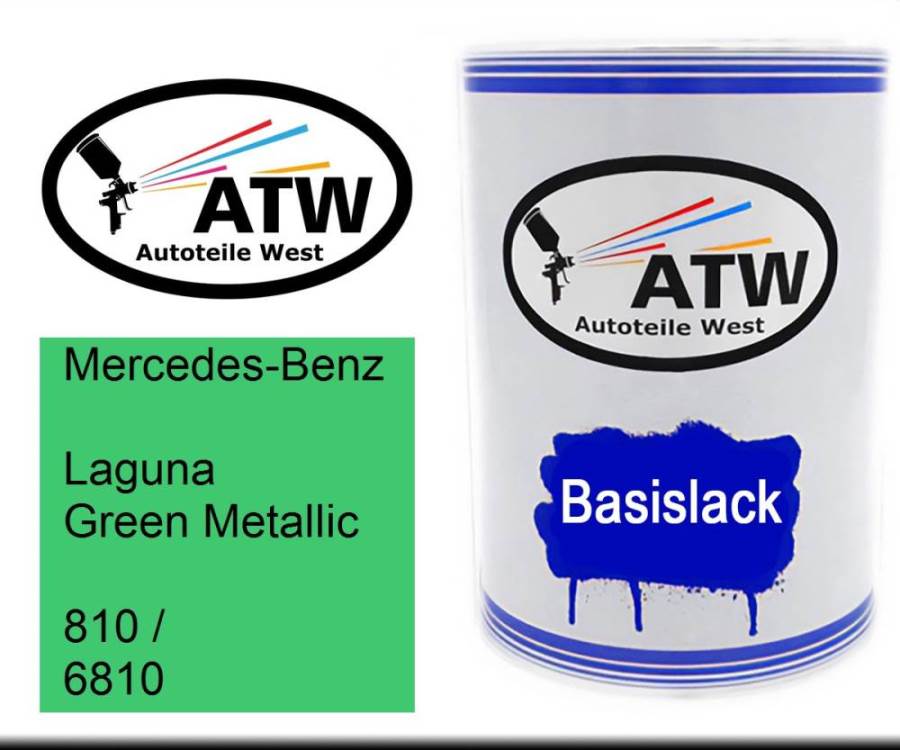 Mercedes-Benz, Laguna Green Metallic, 810 / 6810: 500ml Lackdose, von ATW Autoteile West.